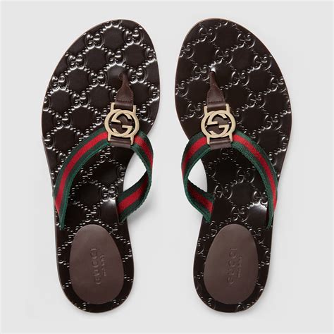 gucci thong slides women